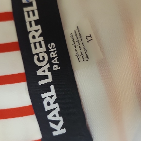 Karl Lagerfeld stripe midi dress Candycane Size 12 - Picture 7 of 9